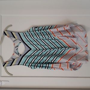 Anthropologie Deletta Striped Swing Top Keyhole Back Small